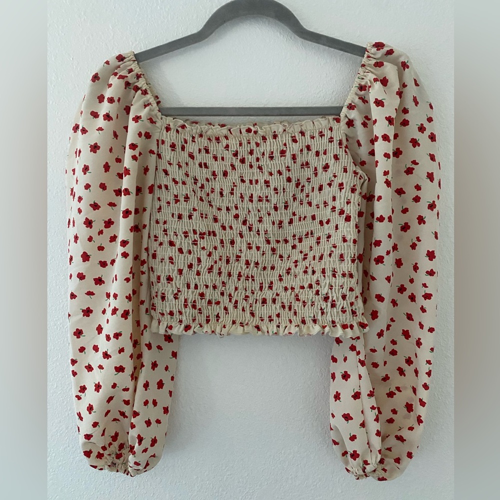 SHOW ME YOUR MUMU Mindy Top in Red Poppy Print